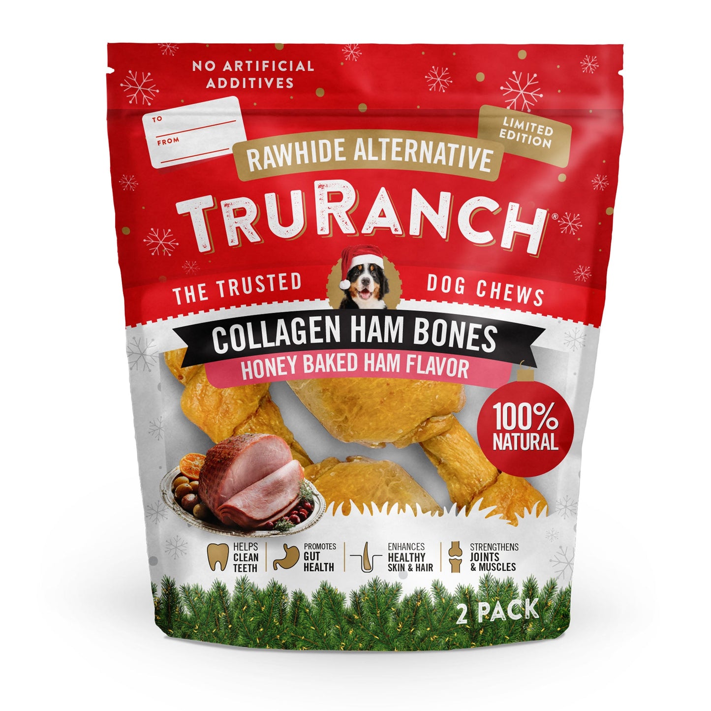 TruRanch® Collagen Honey Baked Ham Bone Dog Chews - 2 Pack
