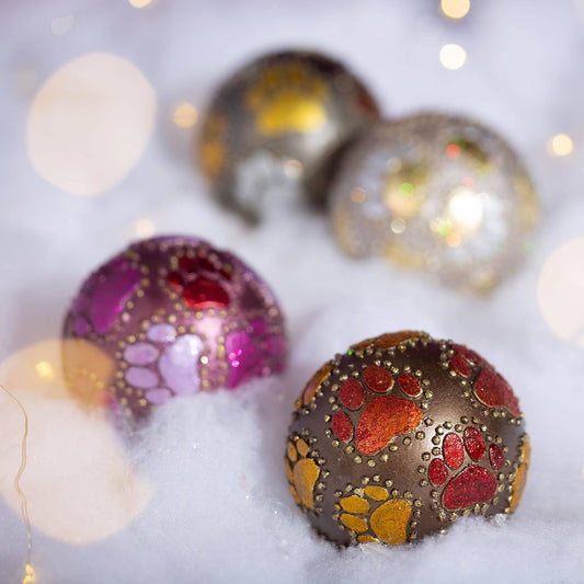 Beaded Paw Ball Ornament