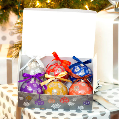 Silver Paws Ornaments - Set of 6