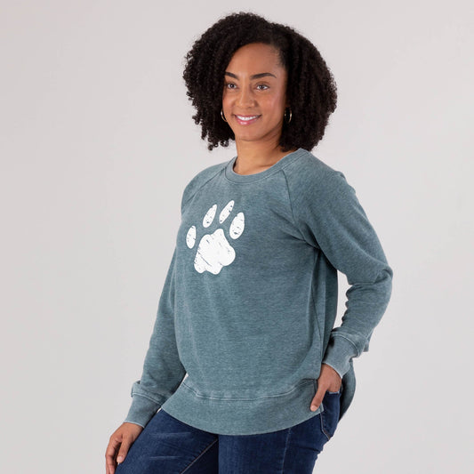 High-Low Paw Print Sweatshirt