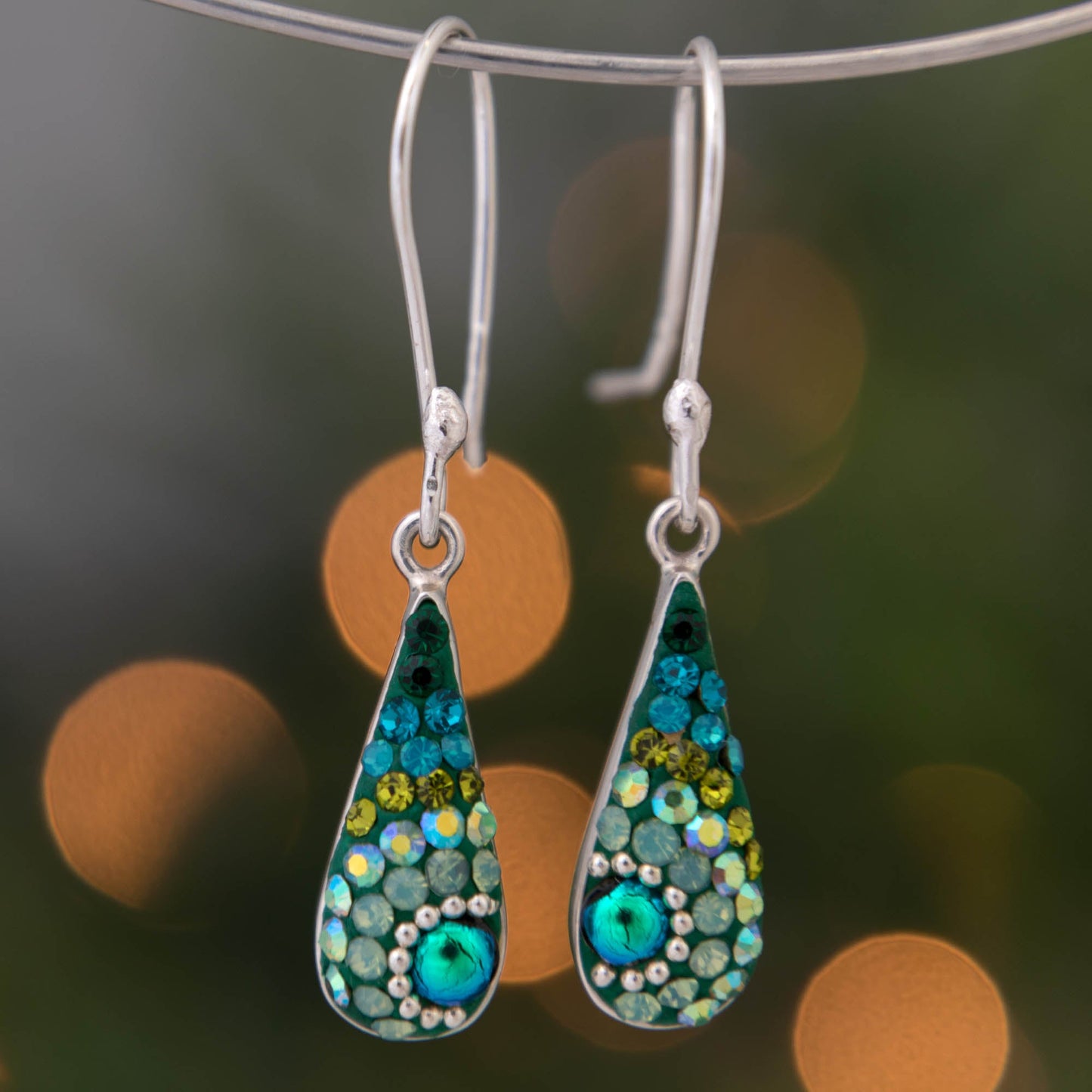 Color of Life Mosaic Crystal Sterling Earrings