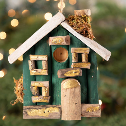 Handmade Recycled Driftwood Christmas House Ornament