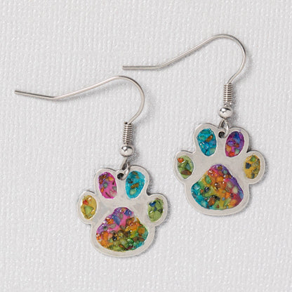 Paw Print Gemstone Array Earrings