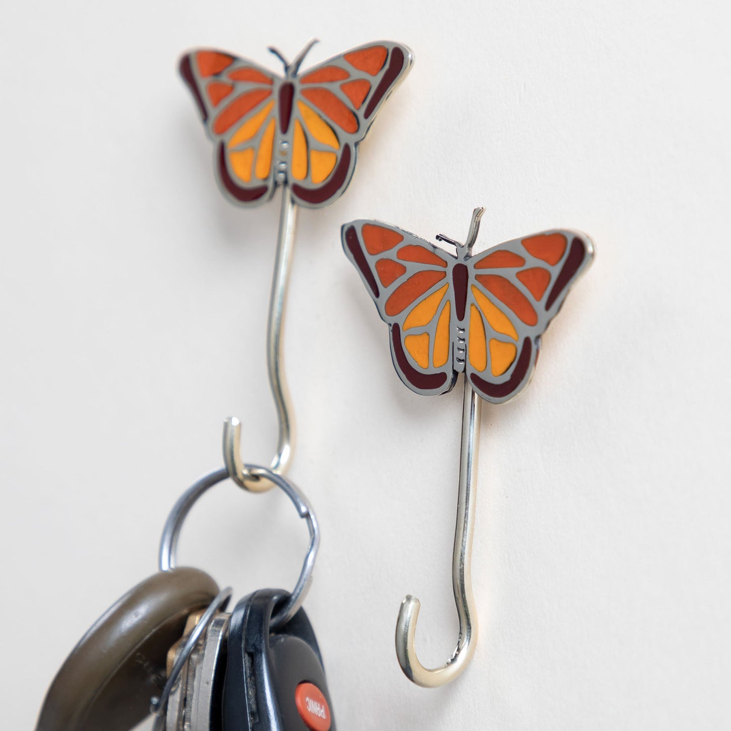 Pretty Butterfly Hand Painted Wall Hook - Set of 2