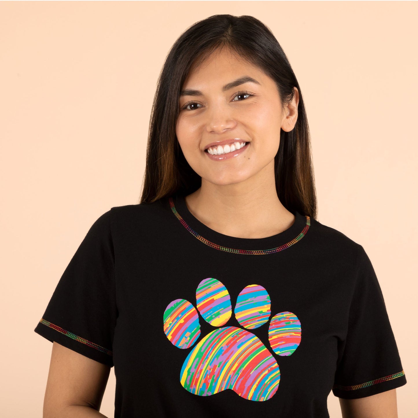 Paw Print Rainbow Short Sleeve T-Shirt