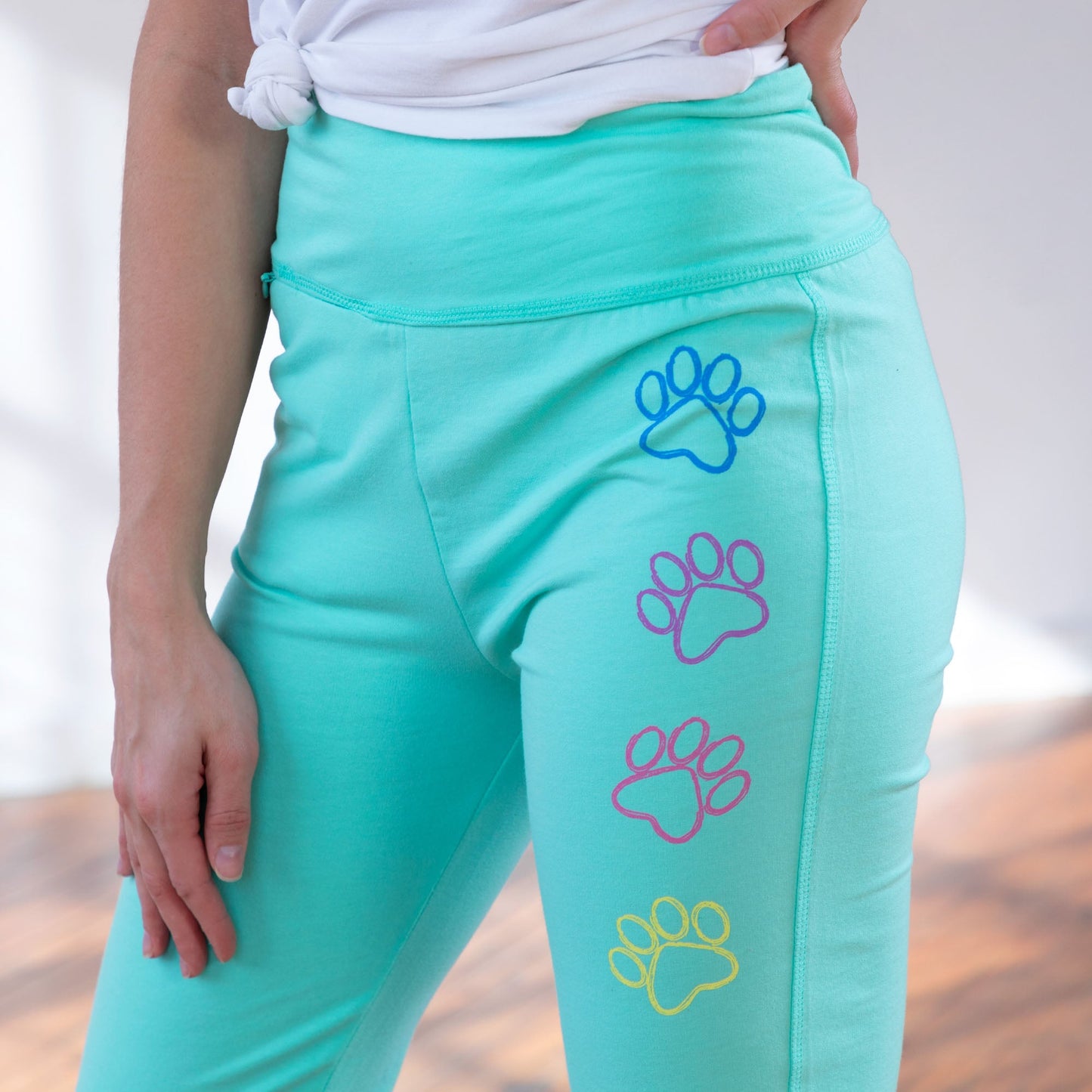 Pastel Paws Yoga Pants