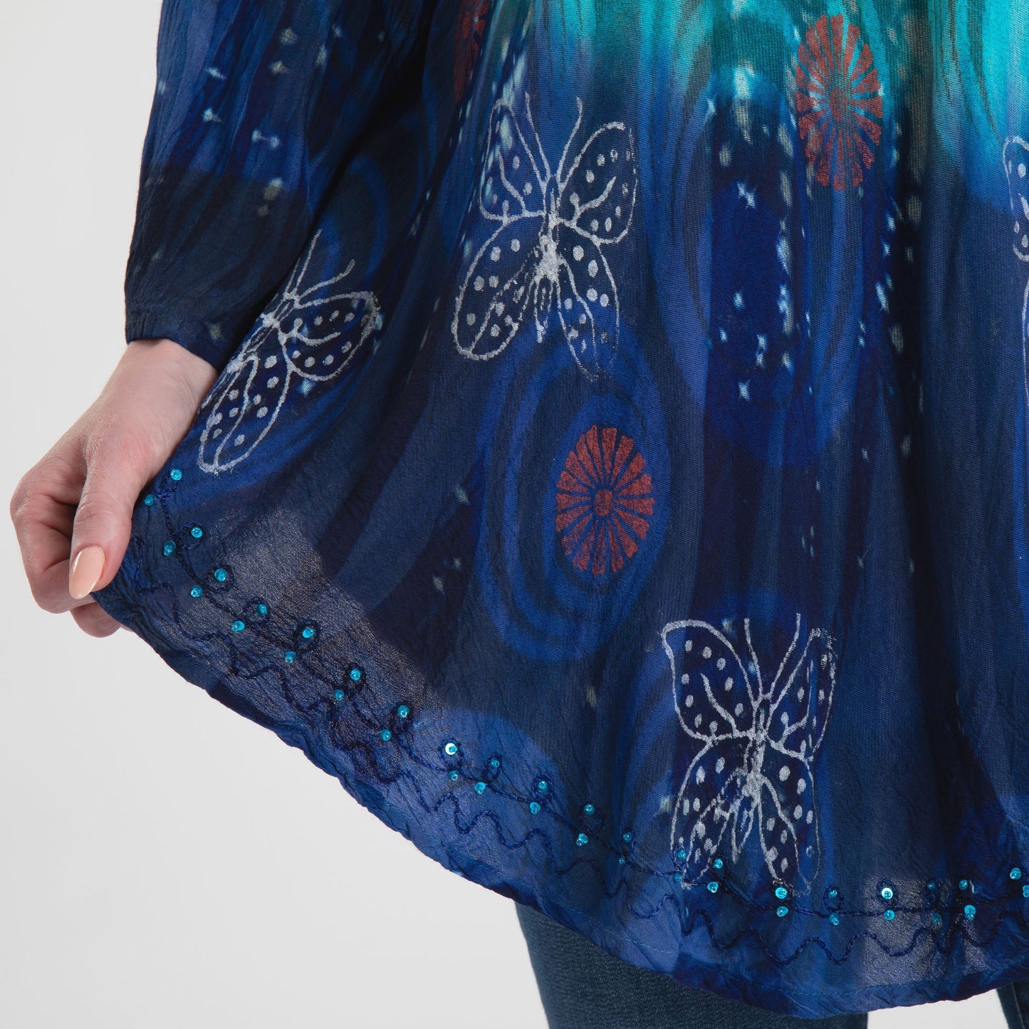 Swirls Of the Sea Long Sleeve Tunic