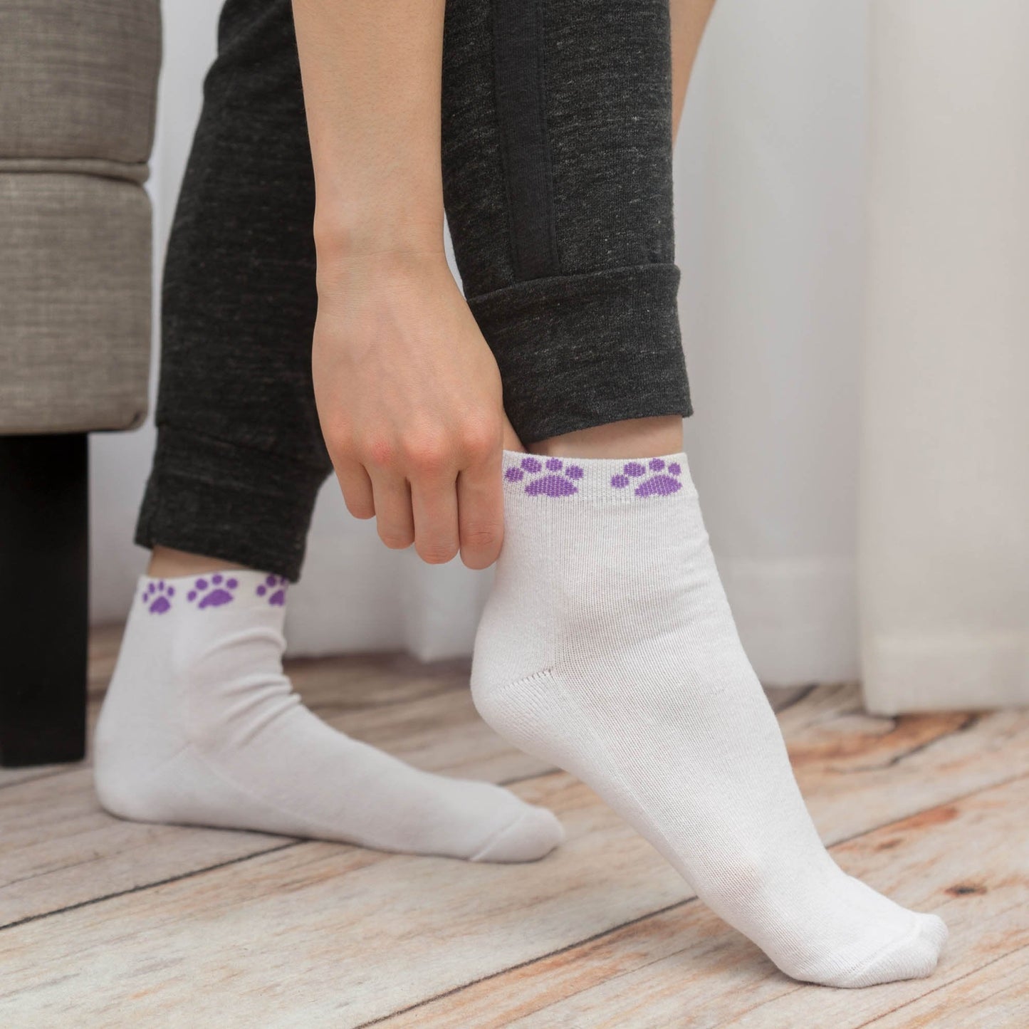 Purple Paw Sport Socks - Set Of 3