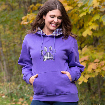 Plaid Paw Hooded Sweatshirt