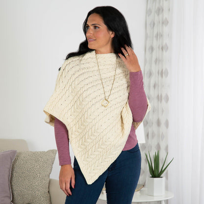 Irish Aran Wool Poncho