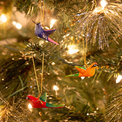 Hand-Painted Hummingbird Ornament