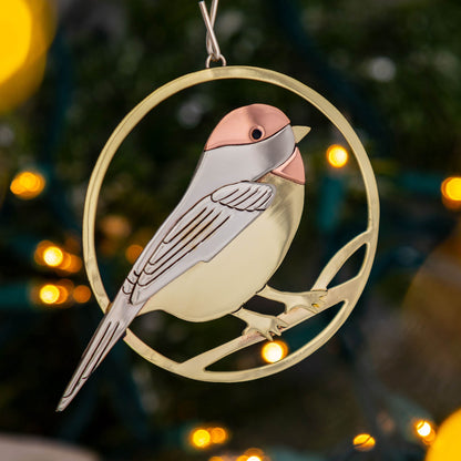 Chickadee Mixed Metal Ornament