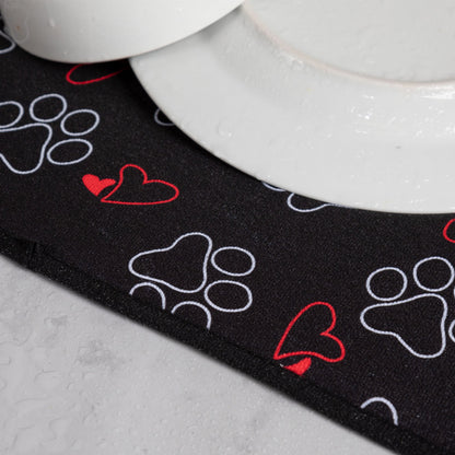 Heart & Paws Dish Drying Mat