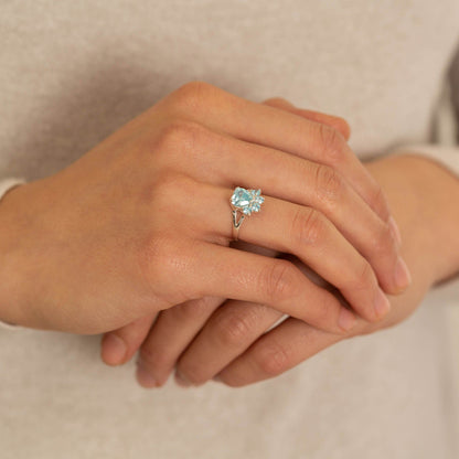 Paw Print Birthstone Sterling Ring