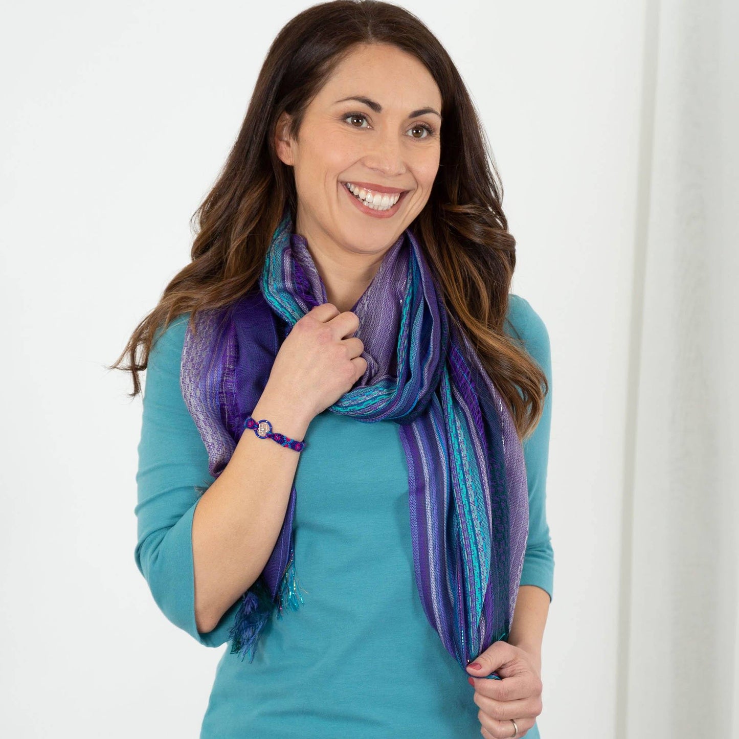 Dreaming Colors Hand-Loomed Scarf & Bracelet Set