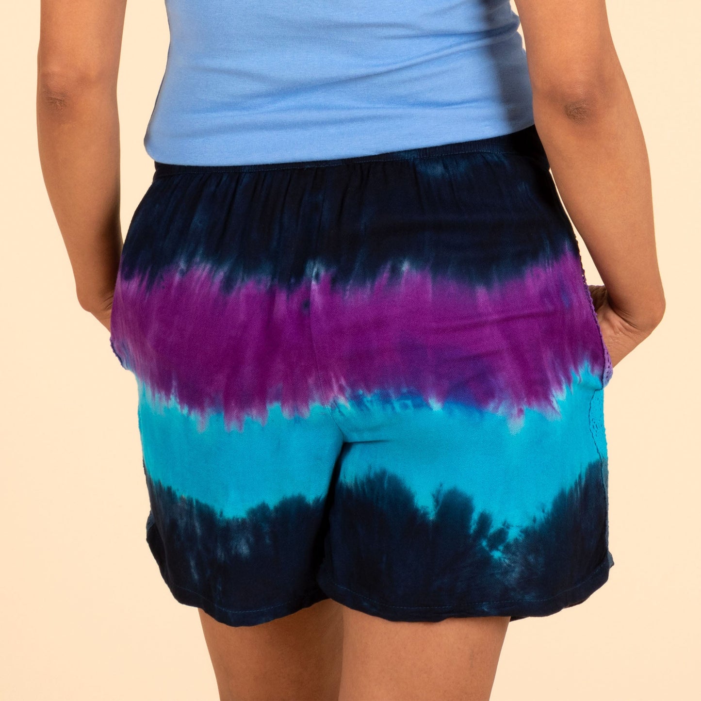 Ocean Waves Hand Dyed Drawstring Shorts