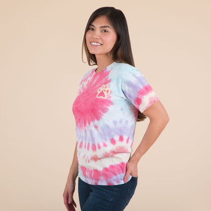 Paw Print Tie-Dye Short Sleeve T-Shirt