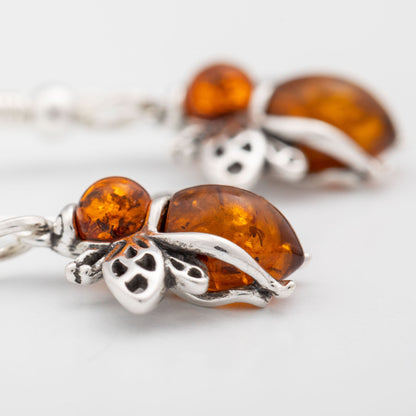 Sterling & Amber Bee Earrings