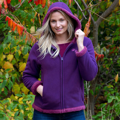 Paw Print Sherpa Lined Fleece Hooded Jacket