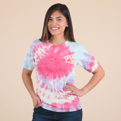 Paw Print Tie-Dye Short Sleeve T-Shirt