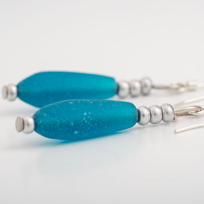 Simple Sea Glass Earrings