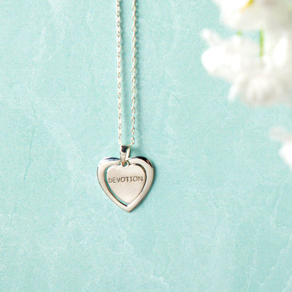 Sterling Tibetan Devoted Heart Necklace