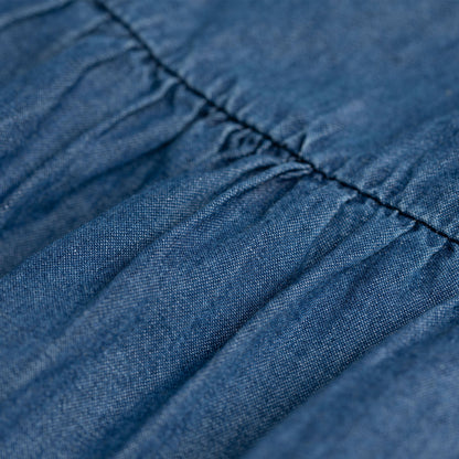 Balloon Sleeve Denim Baby Doll Dress