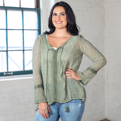 All In The Details Long Bell Sleeve Top