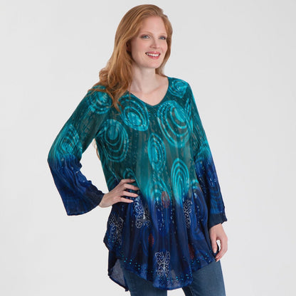 Swirls Of the Sea Long Sleeve Tunic