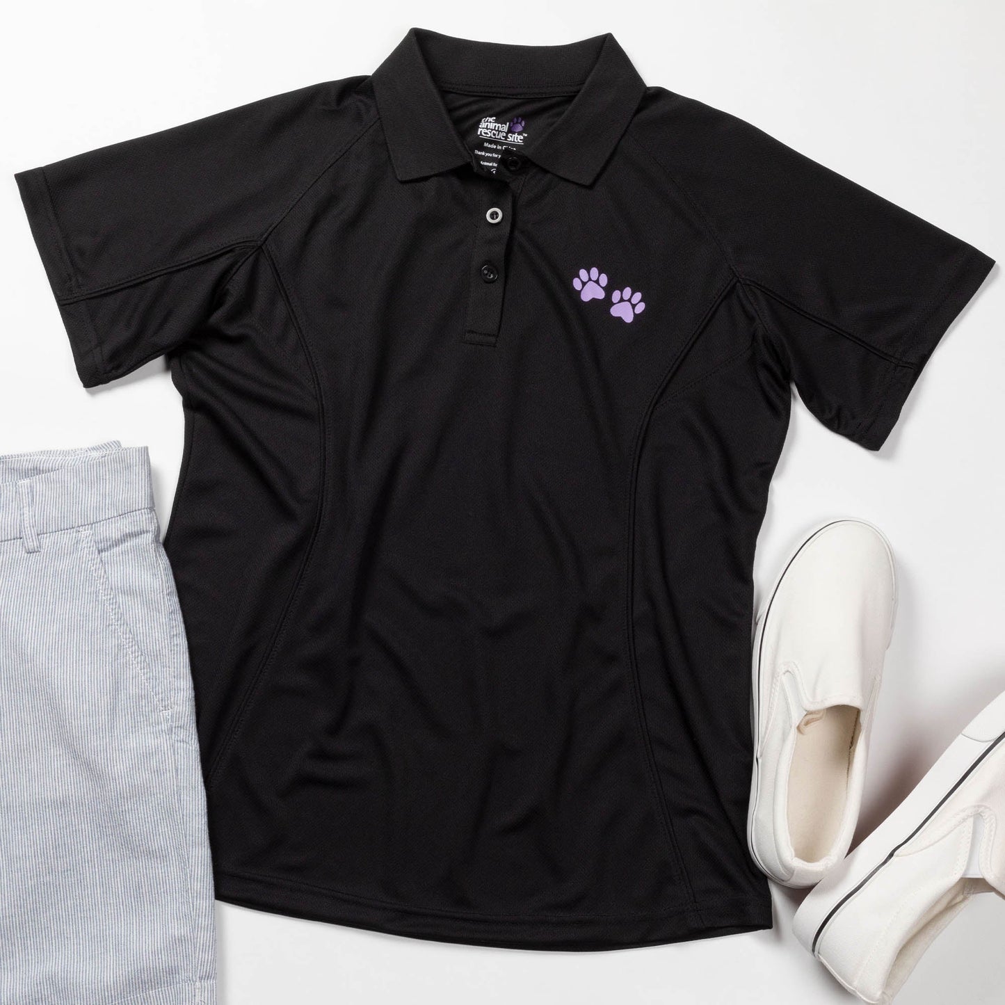 Purple Paw Quick-Dry Polo Shirt