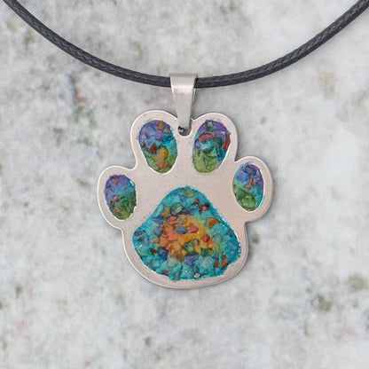 Paw Print Gemstone Array Necklace