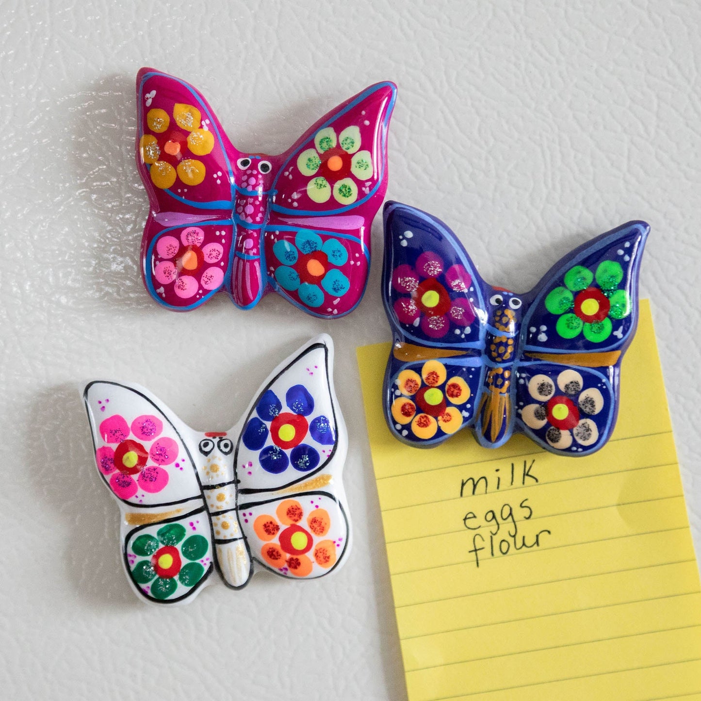 Hand-Painted Ceramic Butterfly Magnet