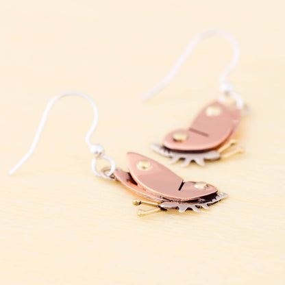 Sweet Butterfly Mixed Metal Earrings