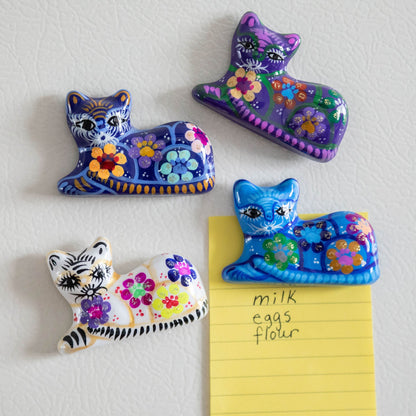 Hand-Painted Ceramic Cat Magnet