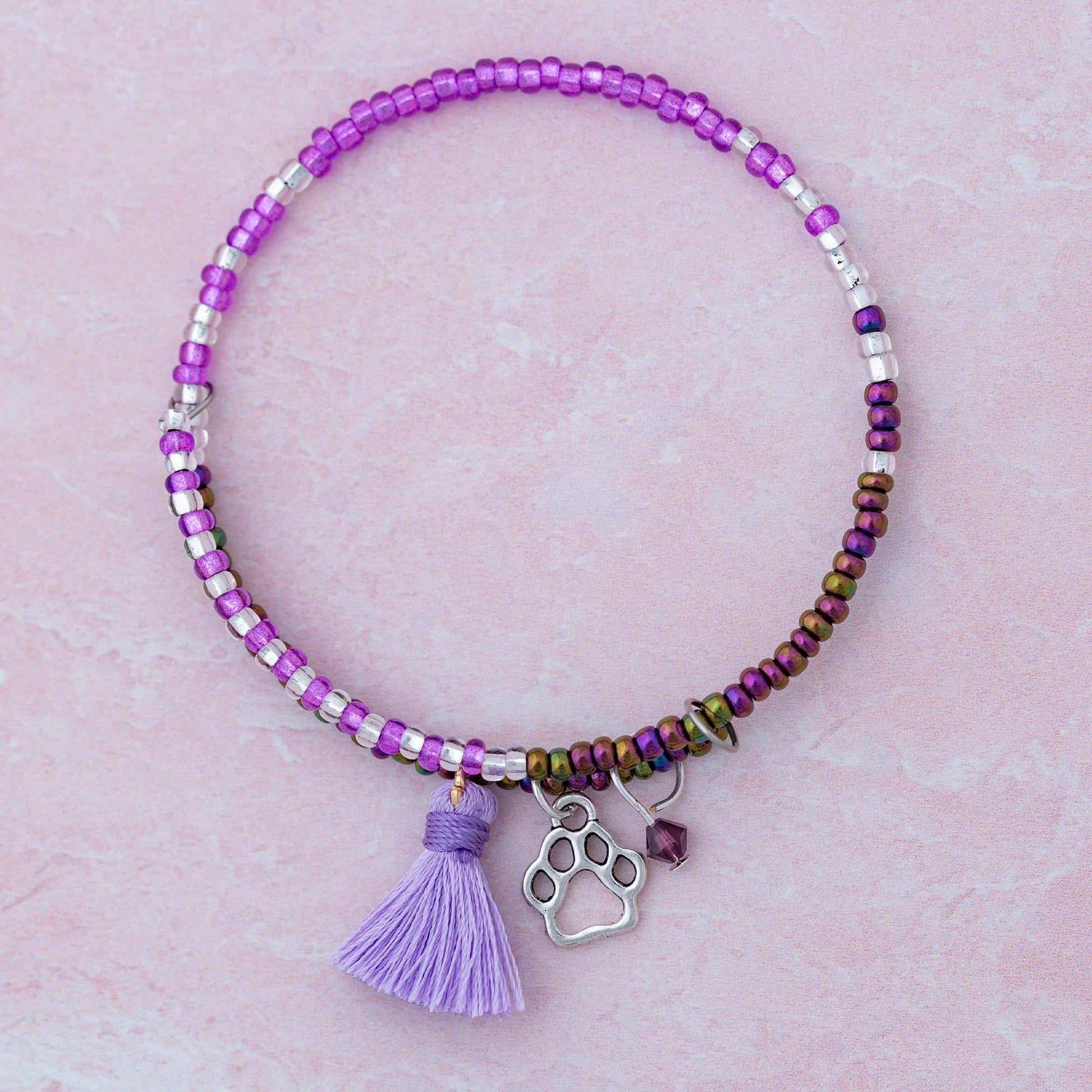 Promo - PROMO - Beaded Paw Print Adjustable Bracelet