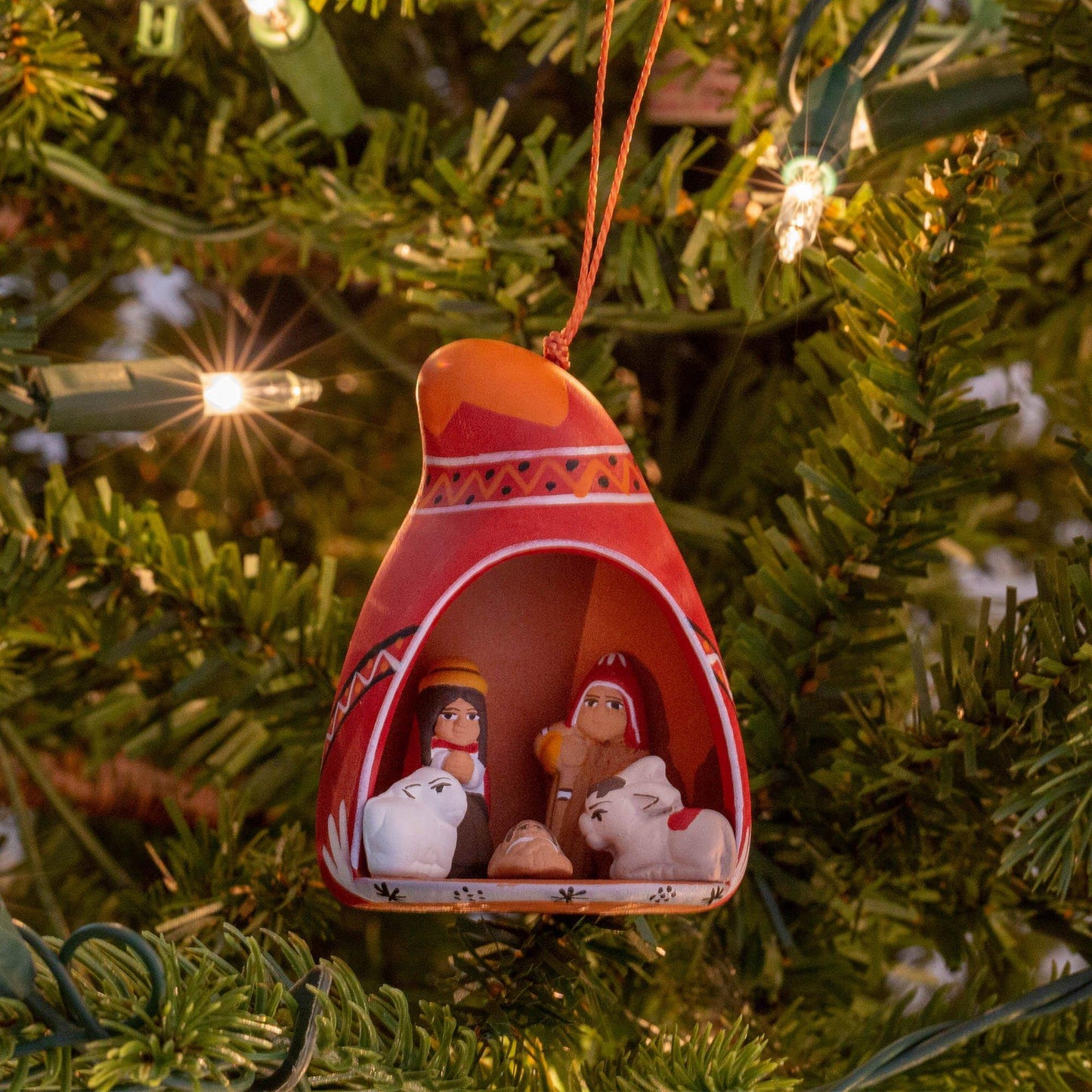 Hand-Painted Ceramic Nativity Ornament