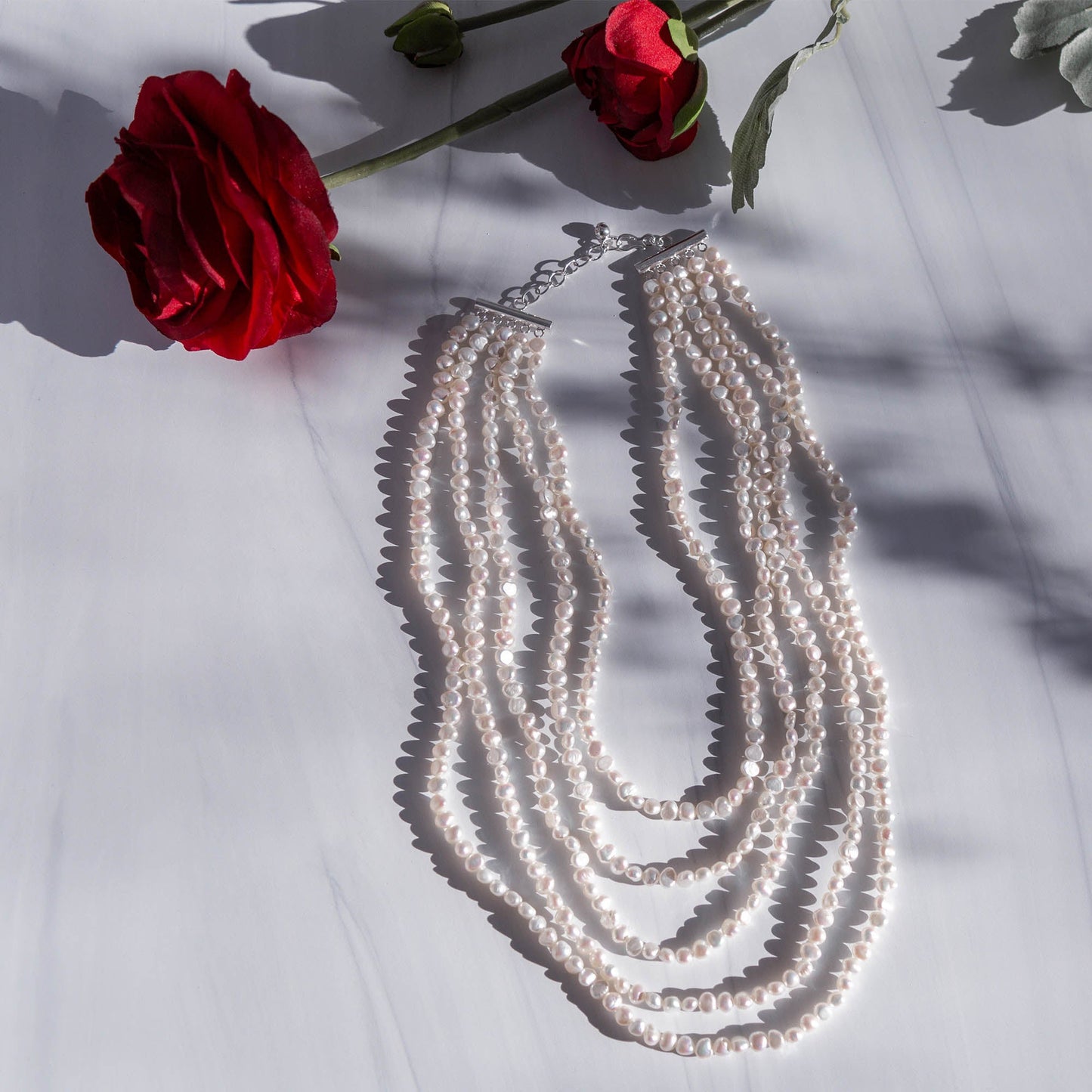 Five Strand Pearl Necklace