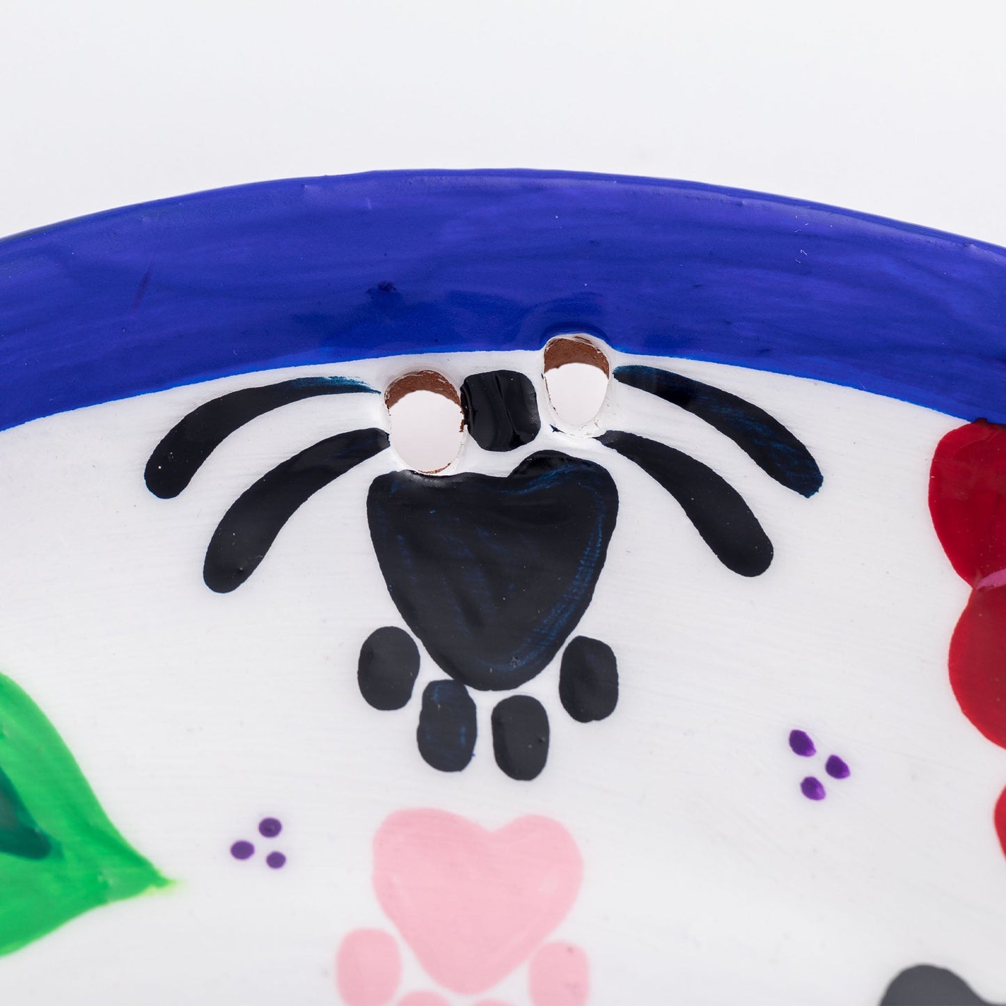 Paw Print Hand Painted Decorative Ceramic Plate