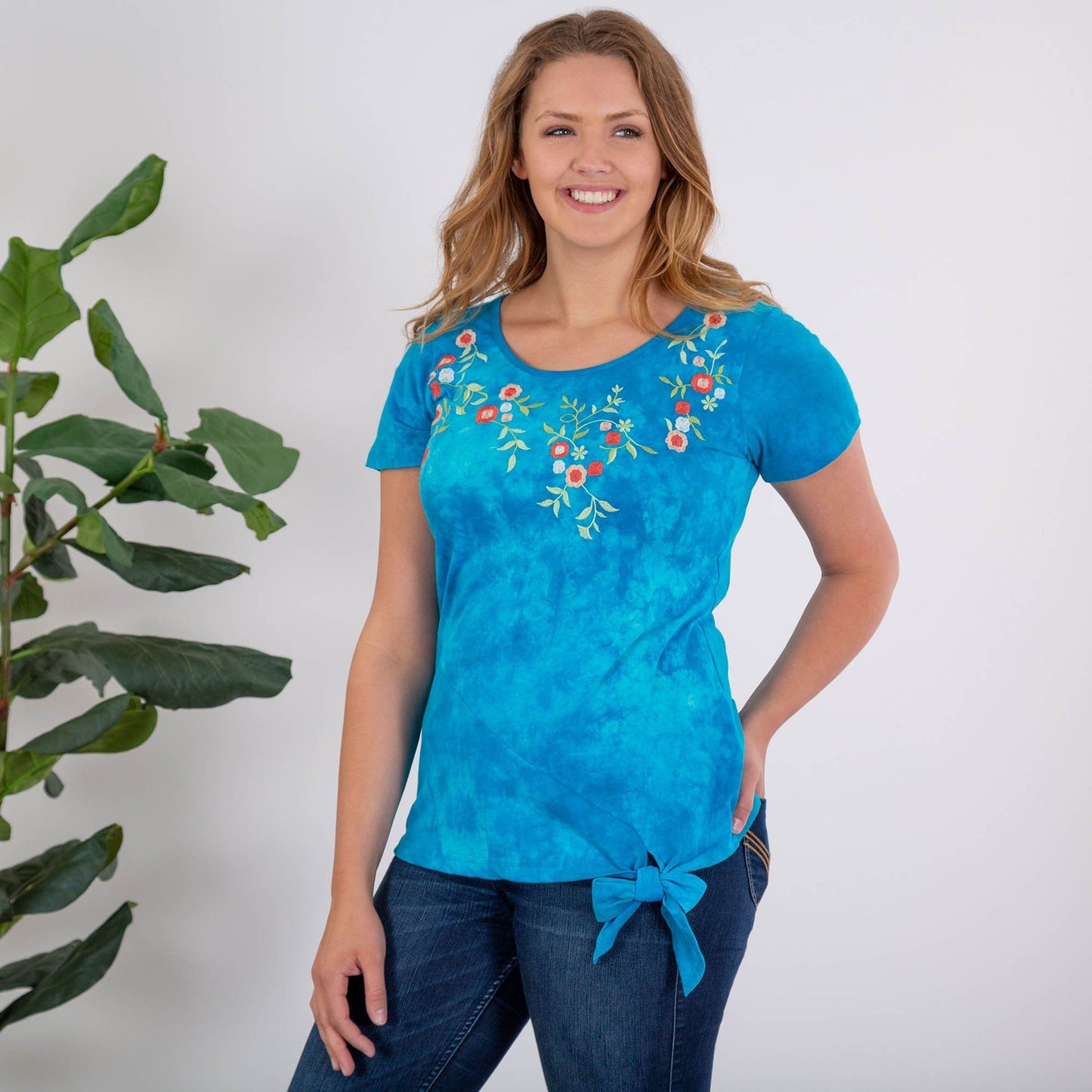 Blue Sky Garden Scoop Neck Tee