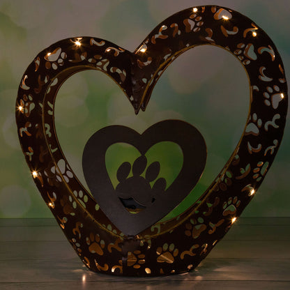 Paw Prints in my Heart Solar Light