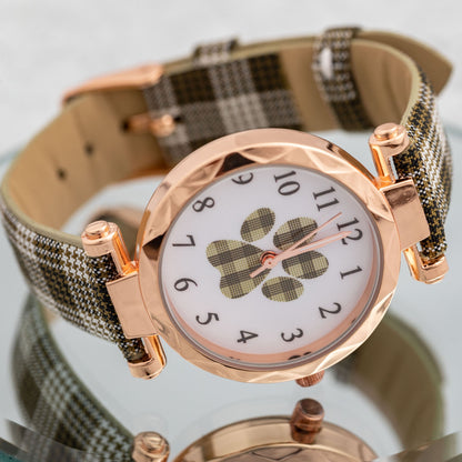 Plaid Paw Print Watch