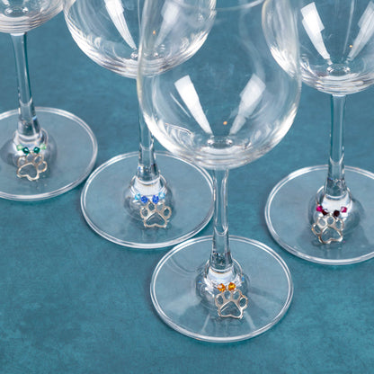 Paw Prints Wine Charms - Set of 4