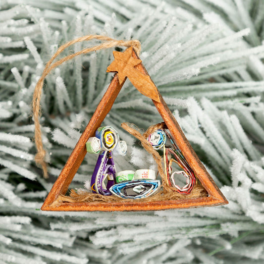 Recycled Magazine & Cinnamon Ornament