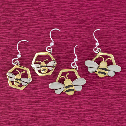 Honey Bee Mixed Metal Earrings