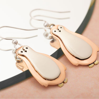 Penguin Mixed Metal Earrings