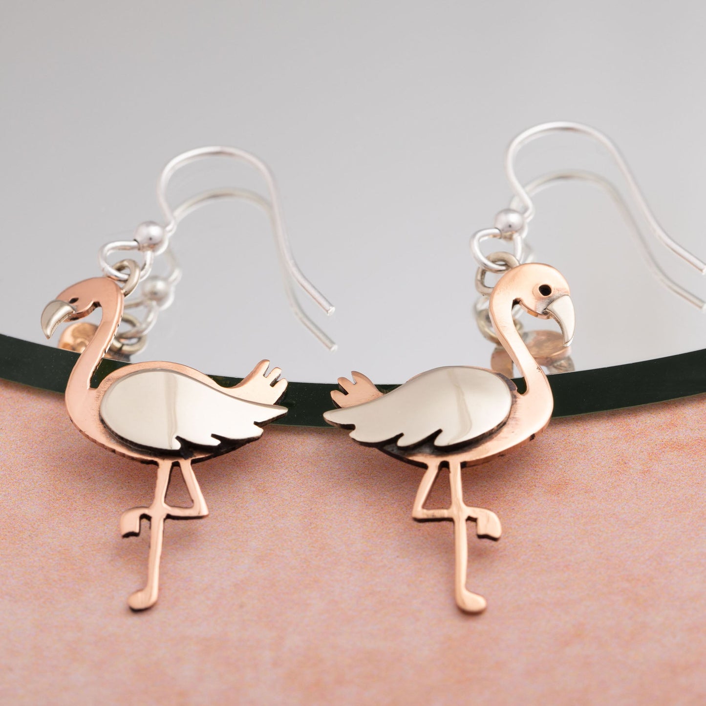 Flamingo Mixed Metal Earrings