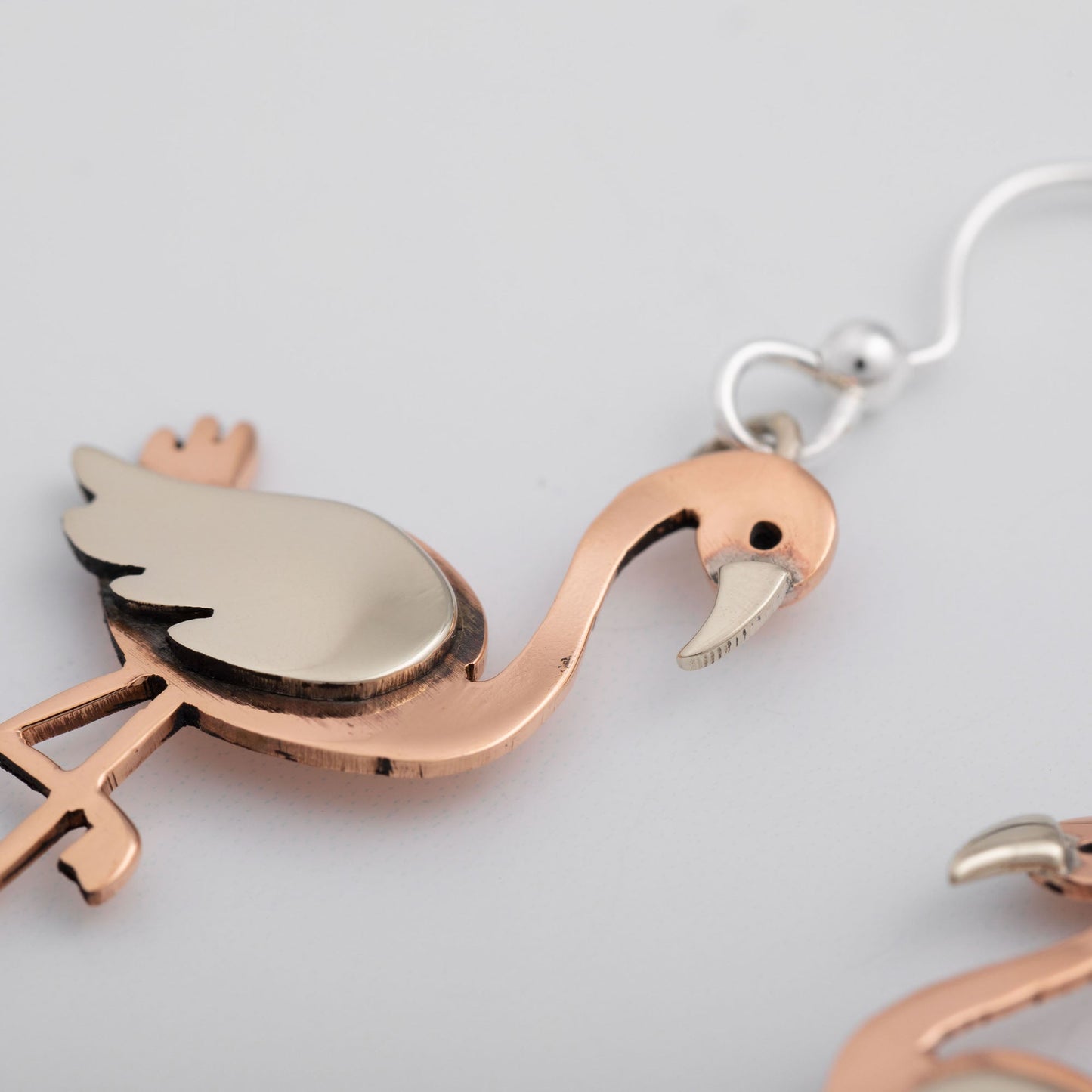 Flamingo Mixed Metal Earrings