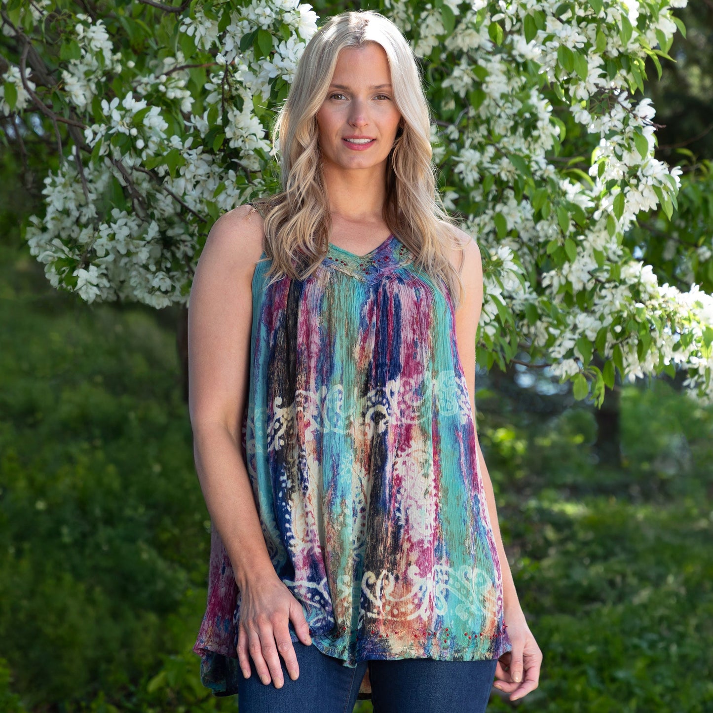 Tie-Dye Paisley Spirit Sleeveless Top