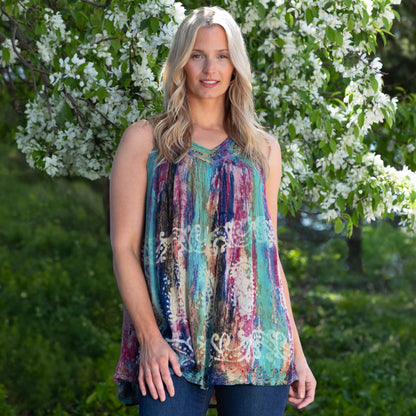 Tie-Dye Paisley Spirit Sleeveless Top
