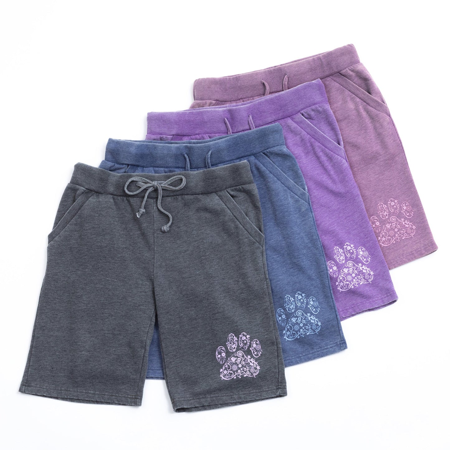 Purple Paw Burnout Board Shorts